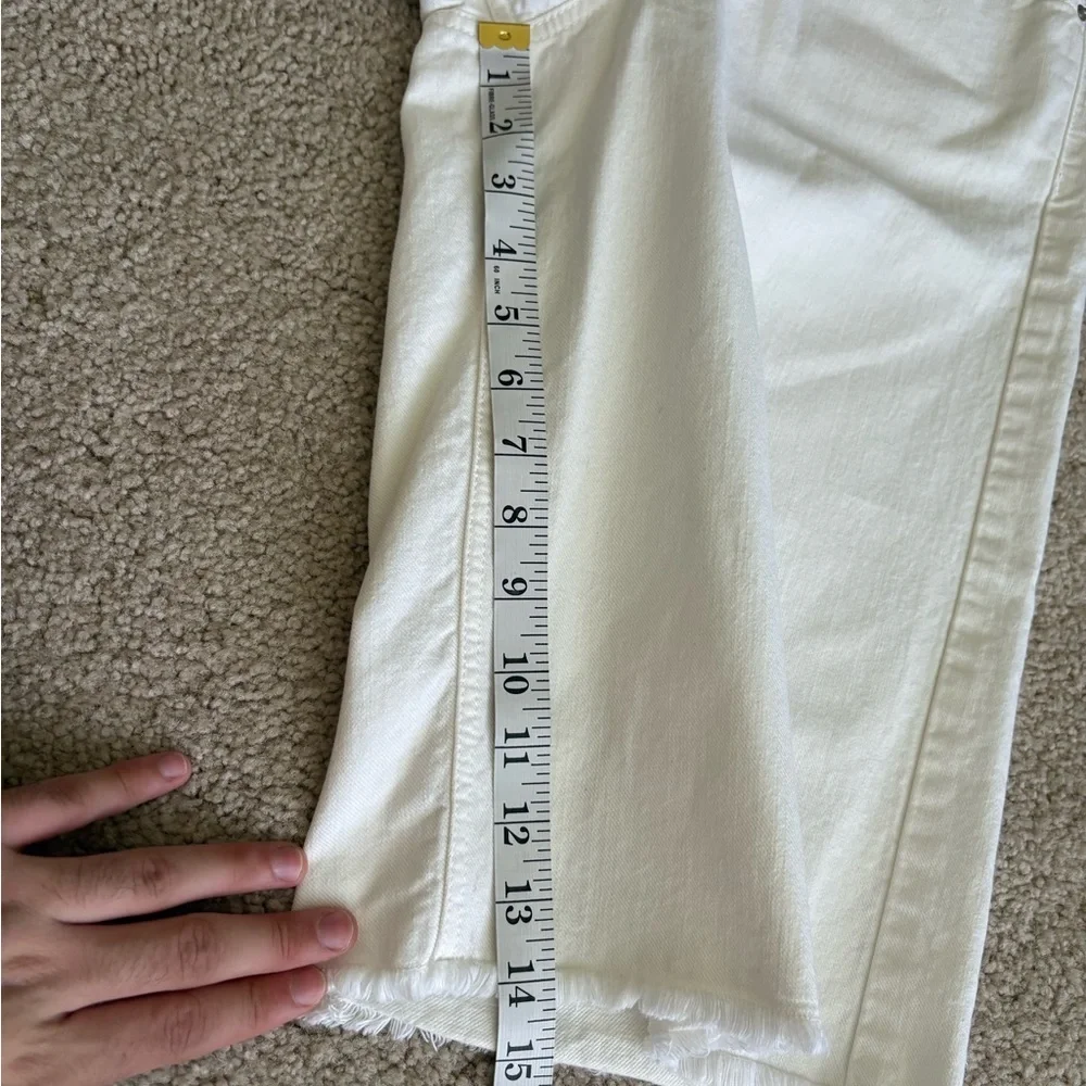 Isabel Marant Natalina wide leg long denim shorts in white size 30